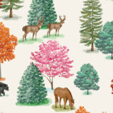 Trees & Animals Scenic- 14708 Cream